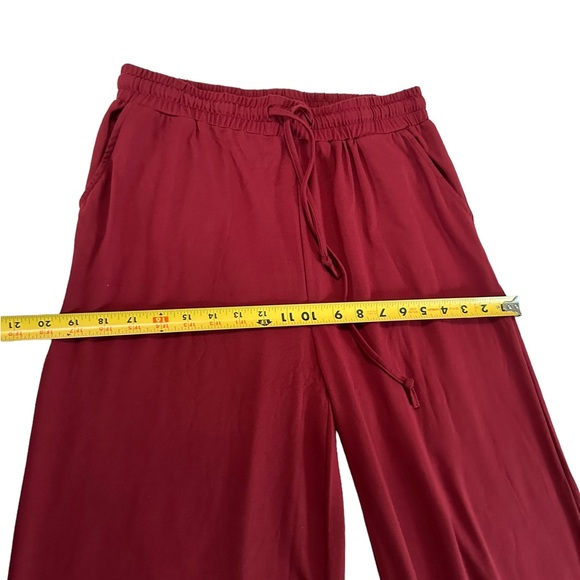 Keep Beauty Red Burgundy Drawstrings Wide Leg Pants Size XL - Picture 12 of 15